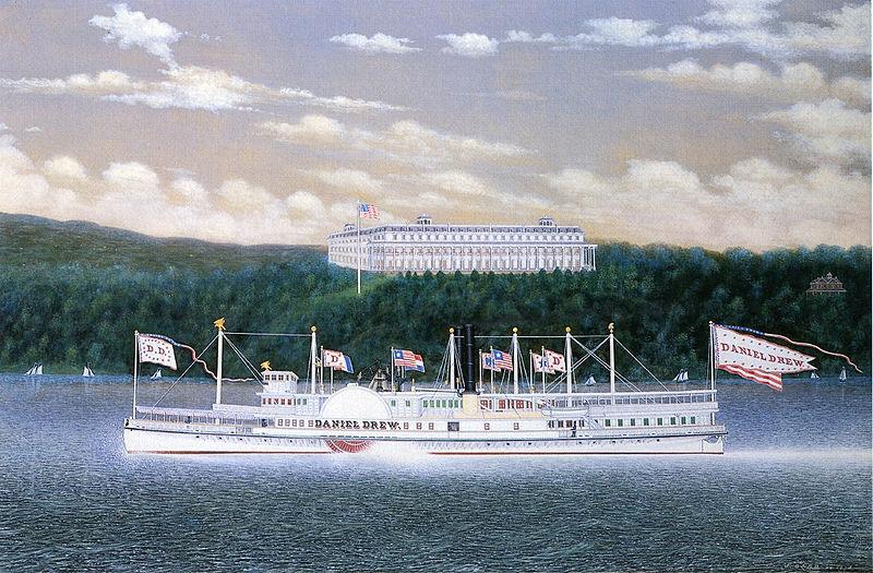 James Bard Daniel Drew, Hudson River steamboat built 1861, oil on canvas painting by James Bard. At the time this painting was made, this vessel was no longer ow Germany oil painting art